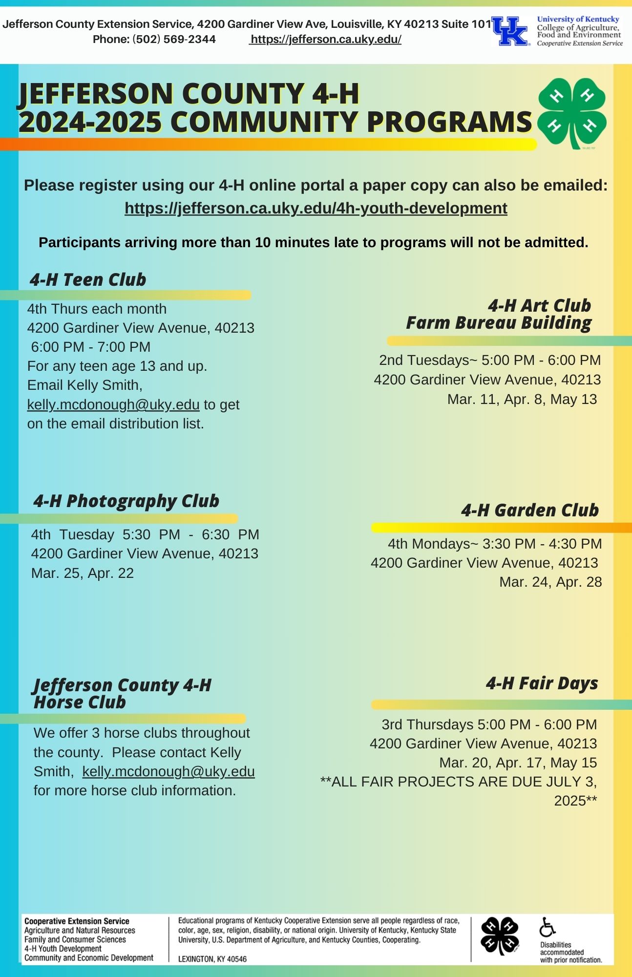 4H Community Program Flyer